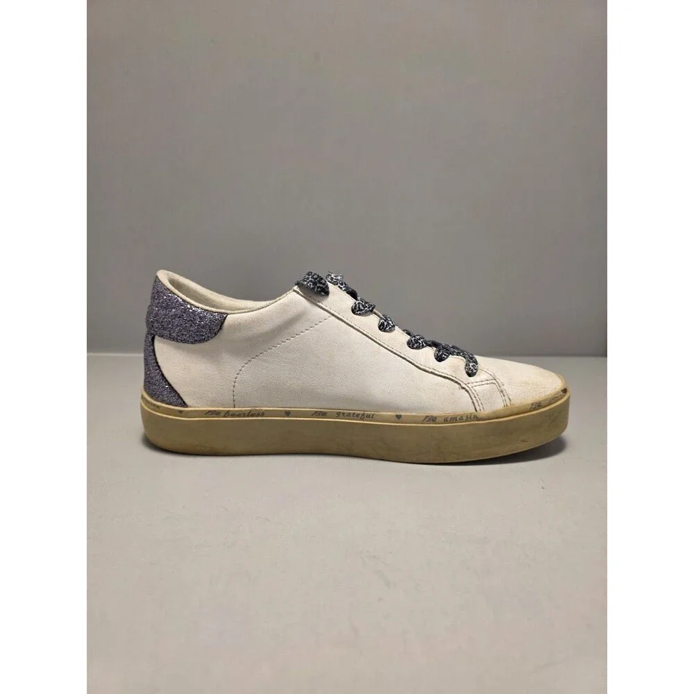 Shu Shop  Reba Pink Glitter Silver Star Low Top Sneakers - Women's size 9